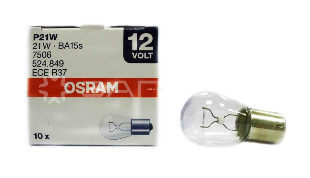 Автолампа  OSRAM  7506  P21w (BA15s) 12v